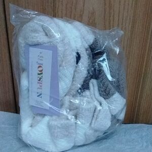 Joyspun 3-Pair Crew Socks Pack - White, Cream, Brown